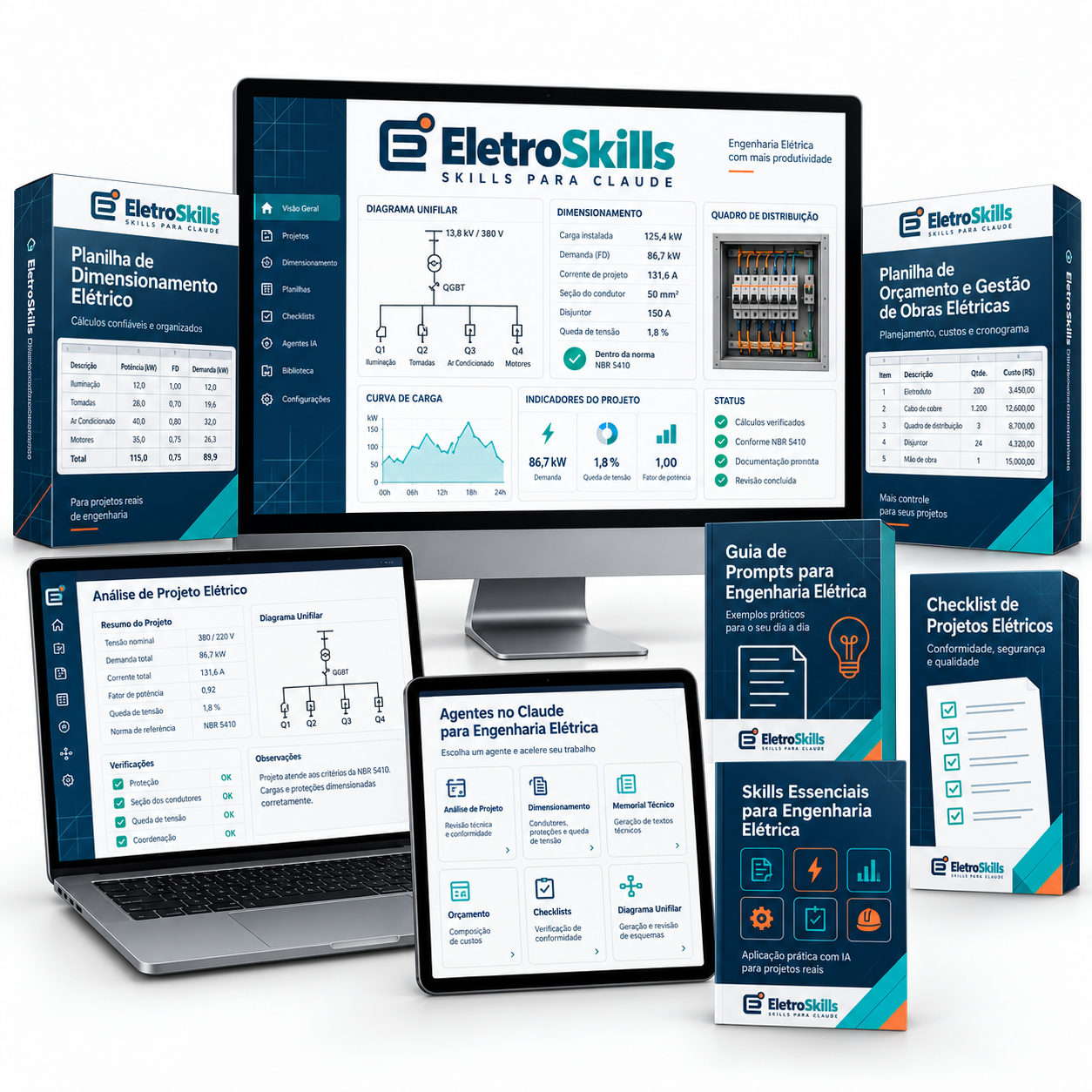 Kit EletroSkills — skills, planilhas e guias para engenharia elétrica